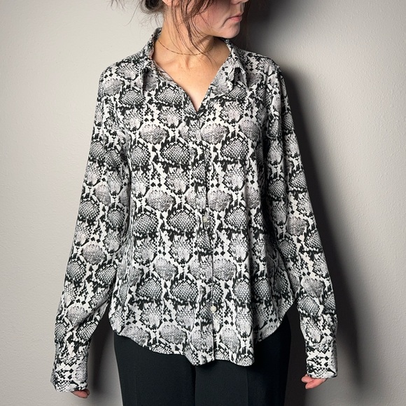 Calvin Klein Snakeprint Button-Up Blouse - Picture 5 of 7
